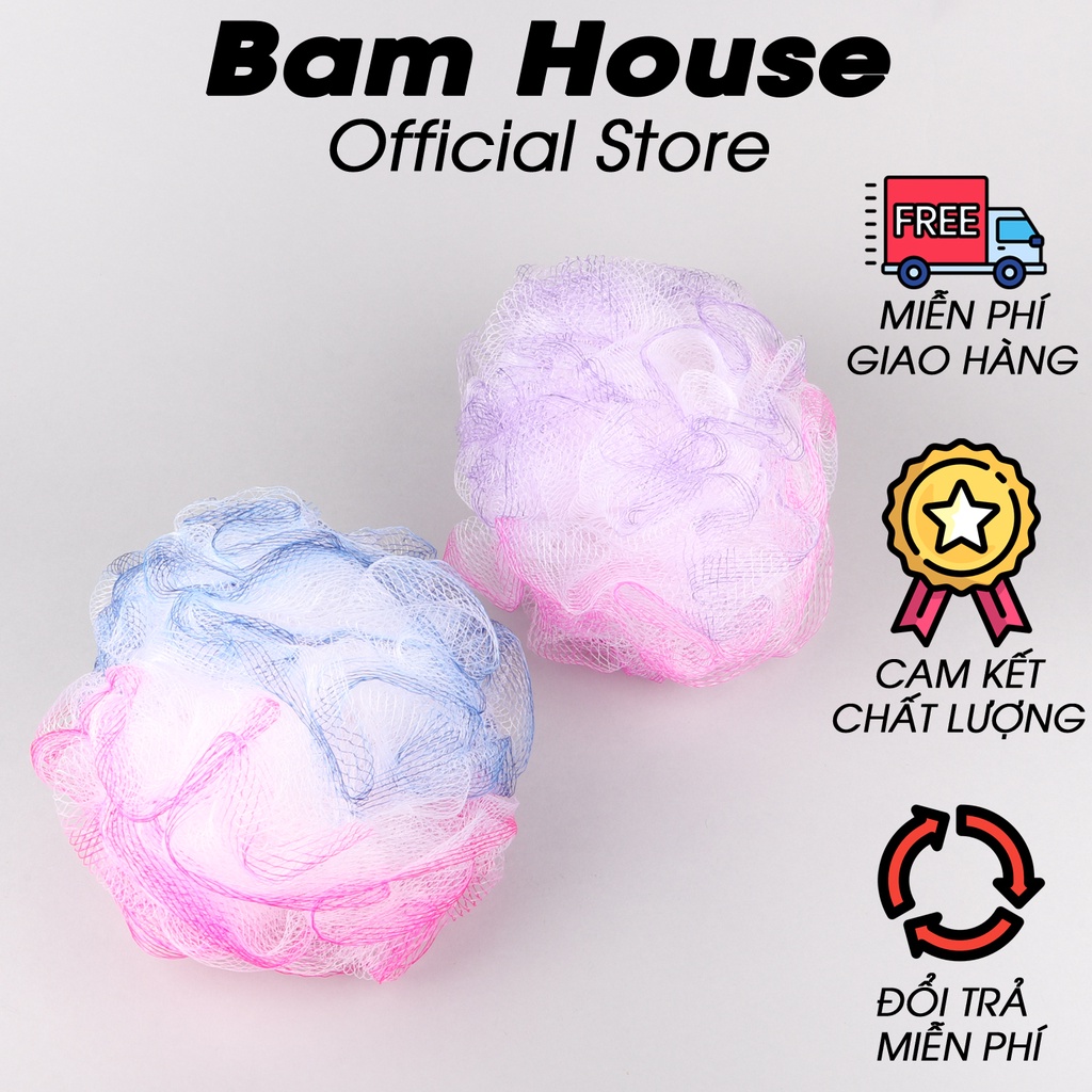 Bông tắm tròn Bam House tạo bọt tốt cao cấp nhiều màu BTT01 – Gia dụng bếp