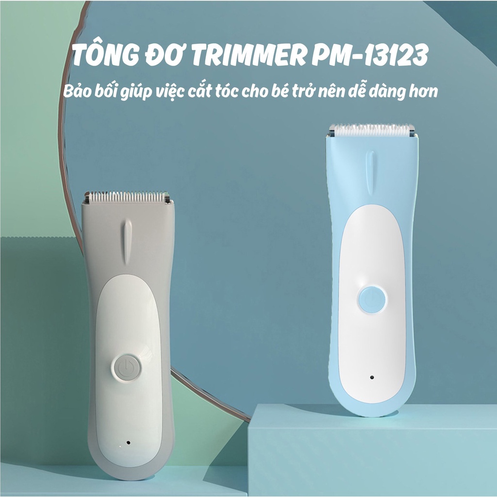 Tông đơ cắt tóc Baby Hair Trimmer PM-13122/ PM-13123 chính hãng nhẹ êm | Tông đơ hút tóc cho bé