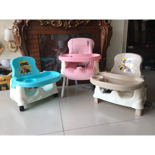 [MẪU MỚI NHẤT 2019] Ghế ăn dặm gấp gọn - có đệm, bánh xe, chân cao, khay cài giấy ăn