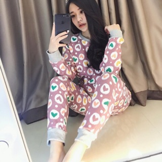 Bộ ngủ nỉ lót bông siêu ấm