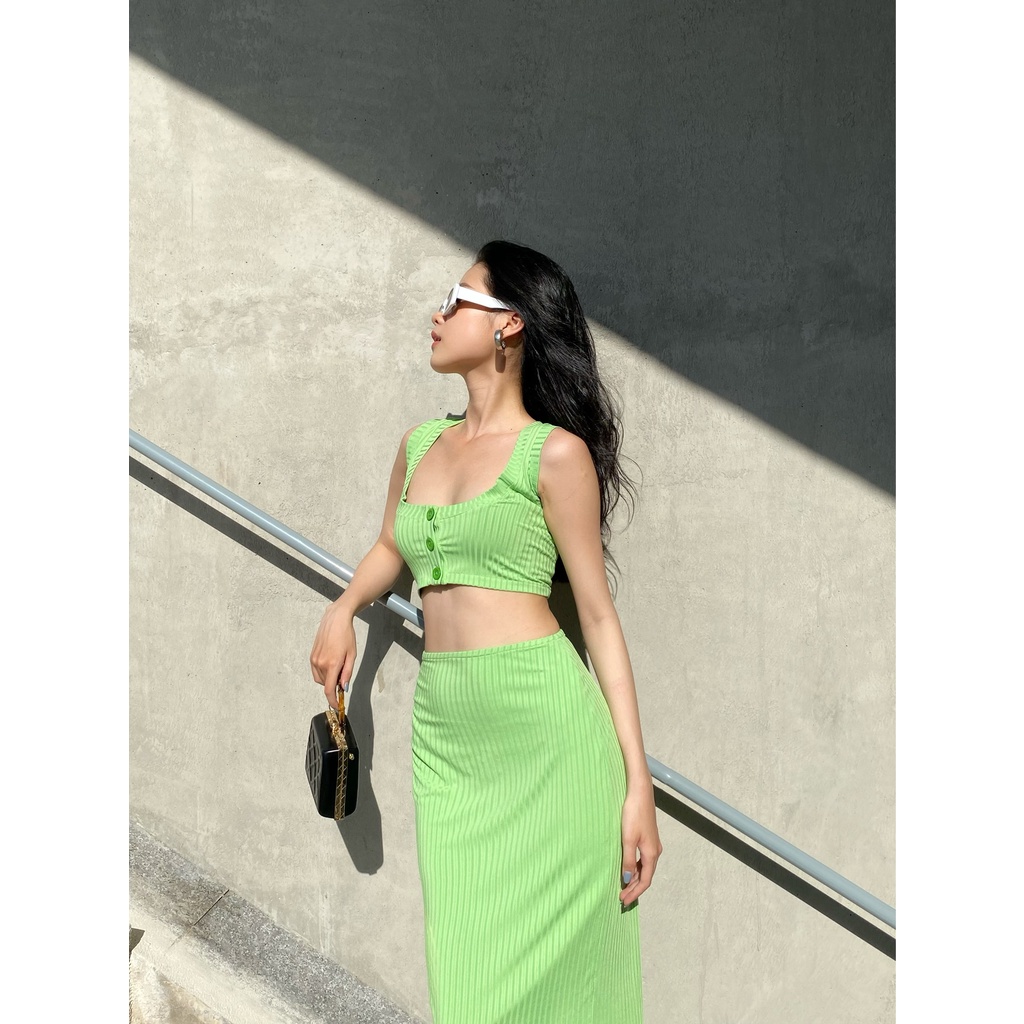Kaylin Set - Set áo croptop cùng chân váy thun ôm body - Thiết Kế Bởi Coco.Official