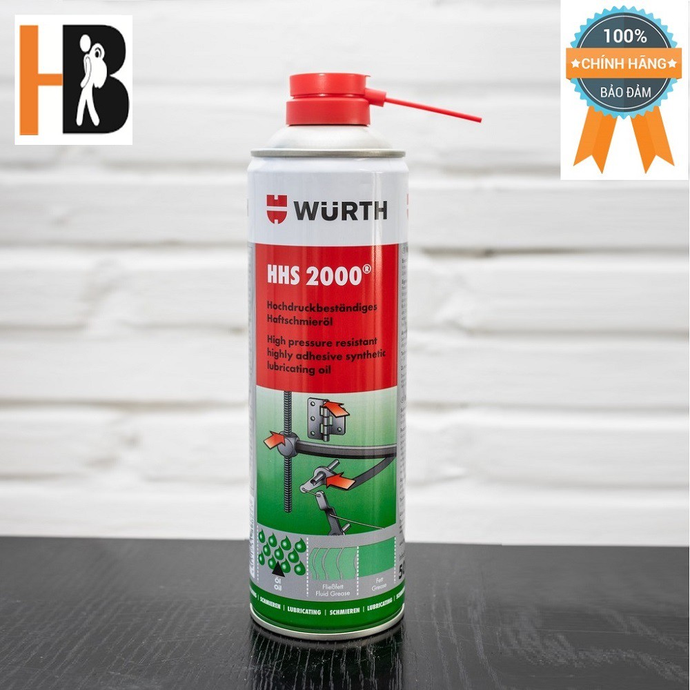 Mỡ Bò Nước Bôi Trơn Chịu Nhiệt Wurth HHS 2000 (500ml) | HIBUCENTER |