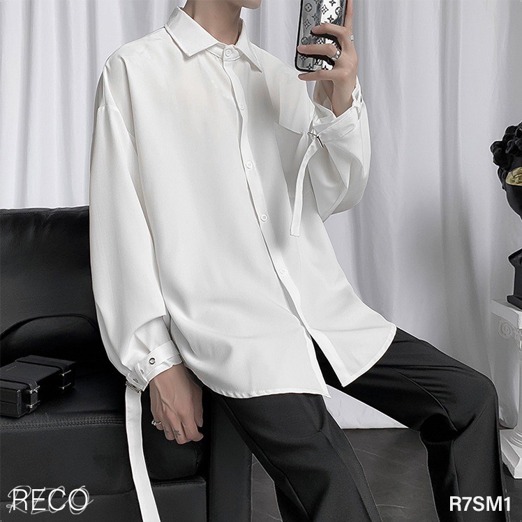 Áo sơ mi nam nữ Hàn Quốc cao cấp dáng rộng dài tay Shirt Loose R7SM1