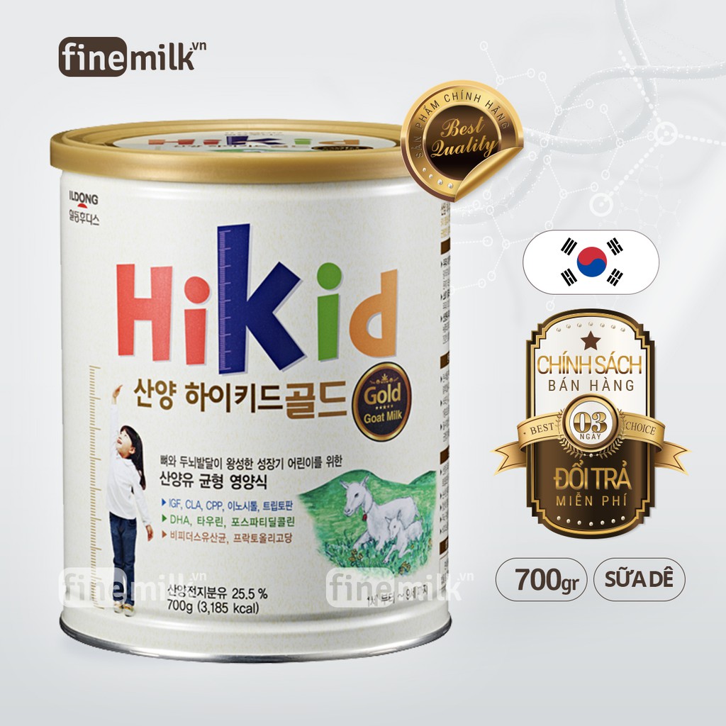 [Chính hãng] Sữa bột Hikid Dê Hàn Quốc 700gram cho trẻ cao lớn khoẻ mạnh