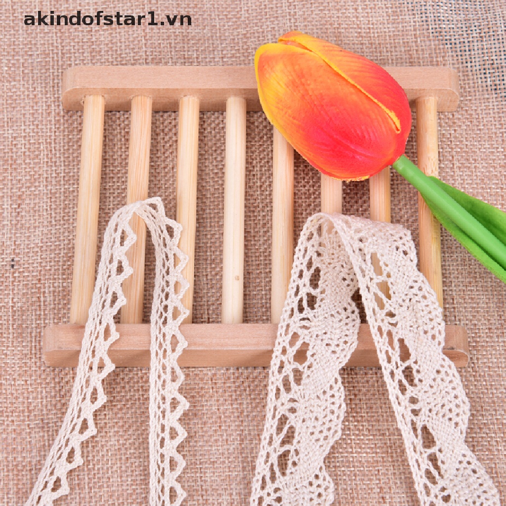 Bộ 5 Dây Ruy Băng Ren cotton 1m Dùng Làm Đồ Thủ Công DIY