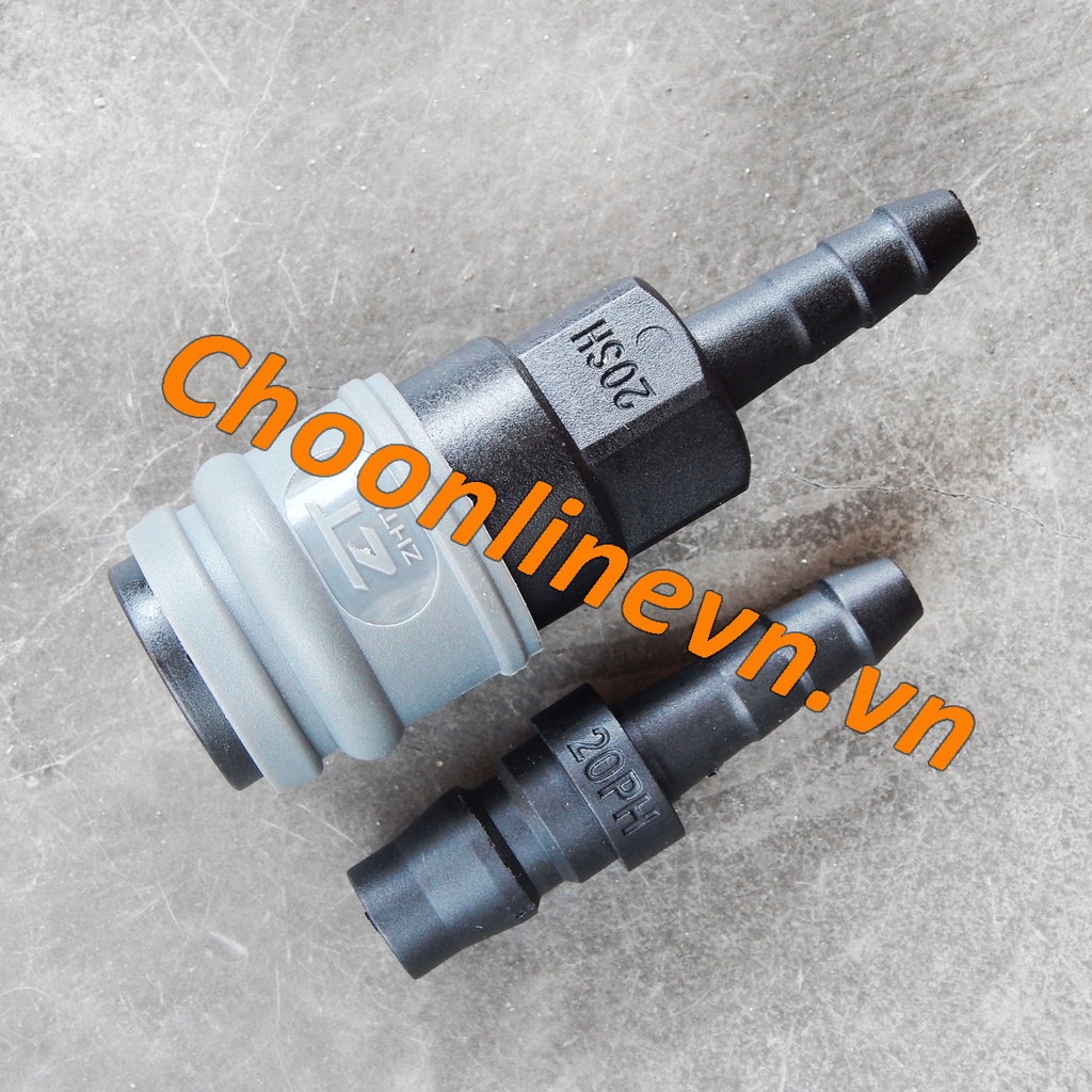 Bộ khớp nối nhanh khí nén bằng nhựa đuôi chuột SHPH20 dùng cho ống 8mm