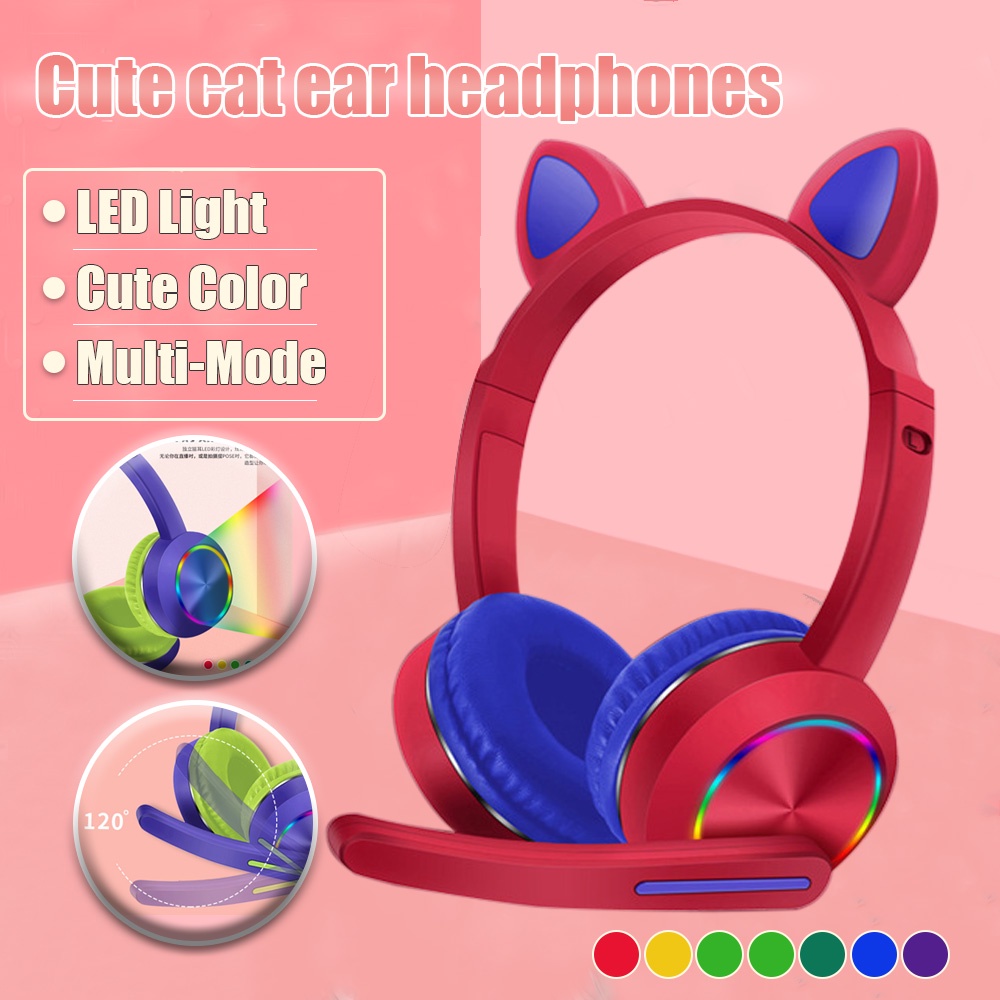 HEADPHONE TAI MÈO  [Có MIC] ( Tai nghe tai mèo)  [Đặt Biệt CÓ ĐÈN LED][CỰC CUTE , DỄ THƯƠNG][ DÀNH RIÊNG GAME THỦ NỮ)