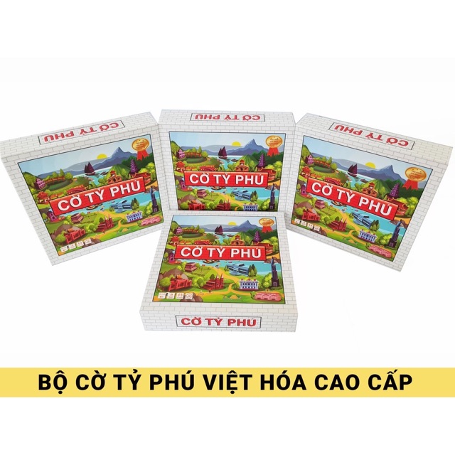 Trò chơi bộ cờ tỷ phú Việt Nam loại lớn, kích thước 25x25x6cm, sử dụng tiền và địa danh Việt Nam - DỄ CHƠI