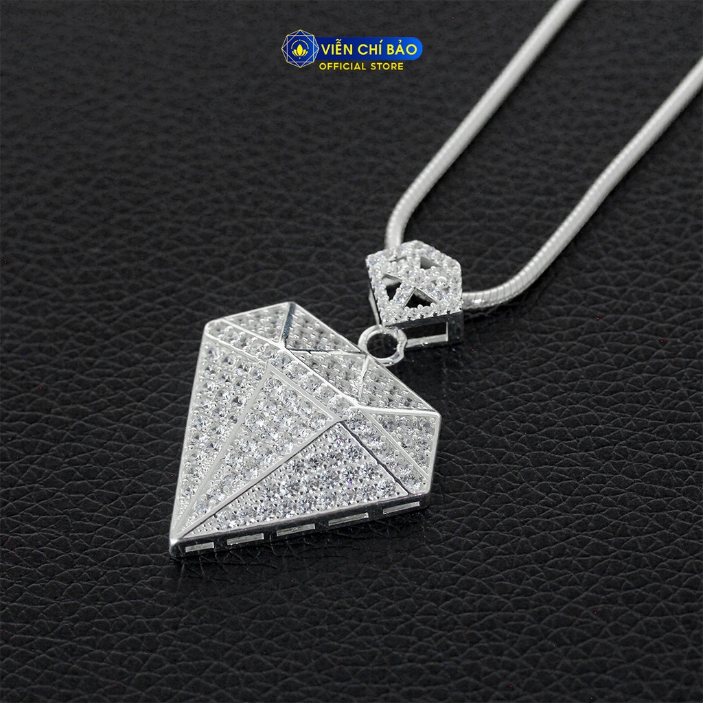 Mặt dây chuyền đá trắng chất liệu bạc 925 thời trang phụ kiện trang sức nam Viễn Chí Bảo M300013
