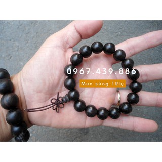 Vòng đeo tay gỗ mun sừng 12ly