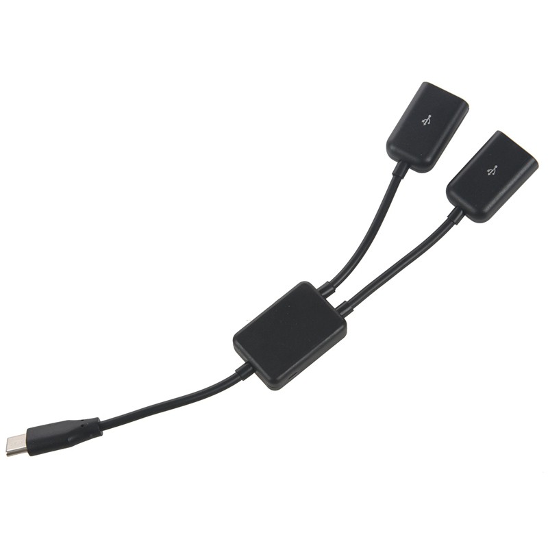Type C USB 3.1 Male to Dual 2.0 Female OTG Charge 2 Port HUB Cabl