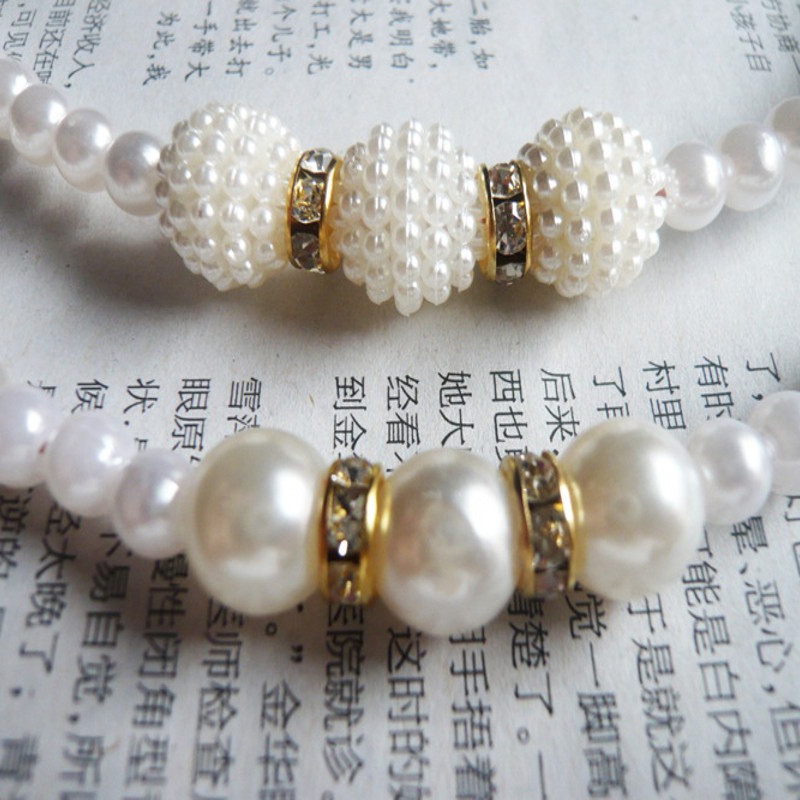 Băng Đô Cài Tóc Đính Ngọc Trai &amp; Kim Cương Giả Thanh Lịch Màu Trắng / Hồng Dành Cho Cô Dâu