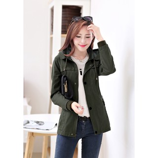 Áo khoác kaki nữ có nón