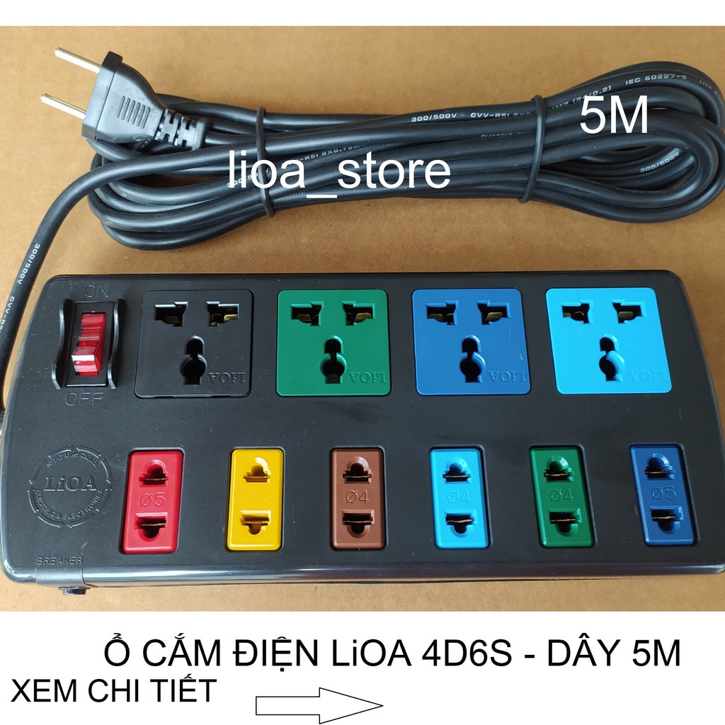 Ổ CẮM ĐIỆN LiOA  4D6S - LOẠI ĐA NĂNG KẾT HỢP CÓ ATTOMAT.