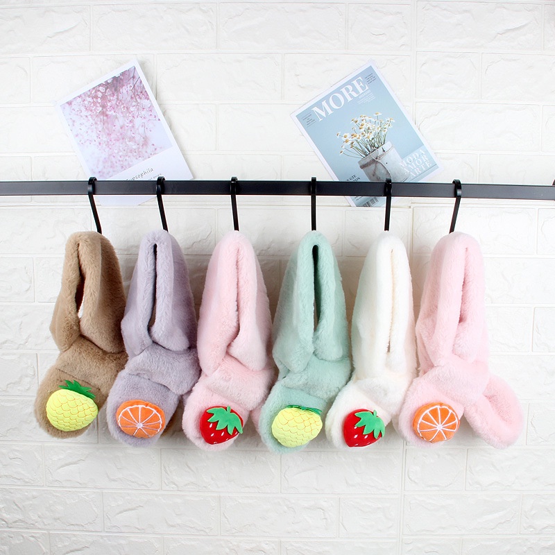 Khăn choàng cổ bằng lông giả ấm áp hình hoạt hình thời trang thu đông cho trẻ mới biết đi