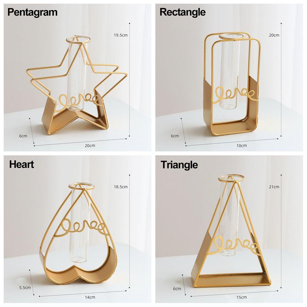 KUNHEV Bình Hoa Thủy Tinh Kèm Giá Đỡ Bằng Sắt Dùng Trang Trí Nhà Cửa