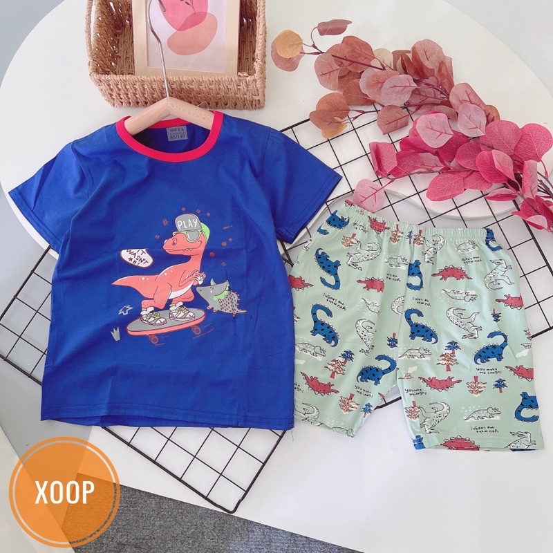 Chọn Mẫu (Bảng 1-Size Đại 24-32kg) Bộ cộc tay cotton xuất hàn có chọn hoạ tiết cho bé trai bé gái BC81