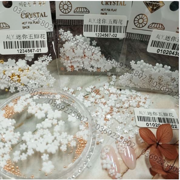 Hoa năm cánh TRỘN SIZE , KÈM SẴN BI