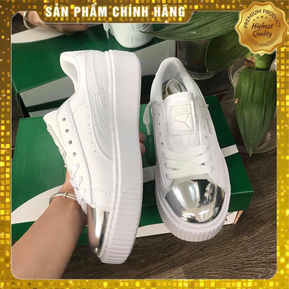 Giày Thể thao sneakers nữ Puma, Giày thể thao puma mũi bạc bóng