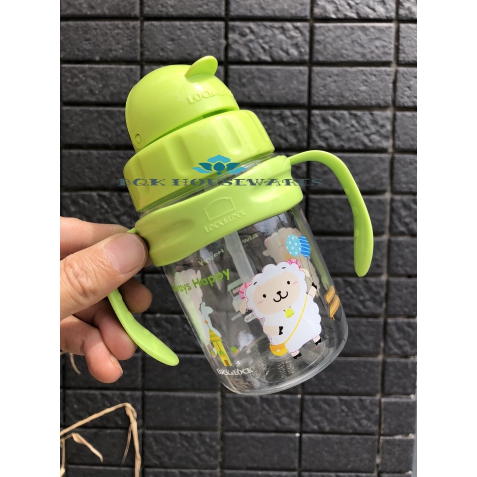 Bình nước cho bé có ống hút bằng nhựa Tritan Lock&Lock 270ml ABF633