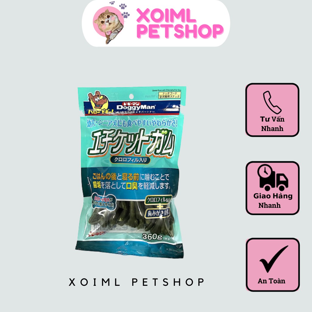 Xương xanh thơm miệng cho Chó - 10 hoặc 55 cây - Doogyman