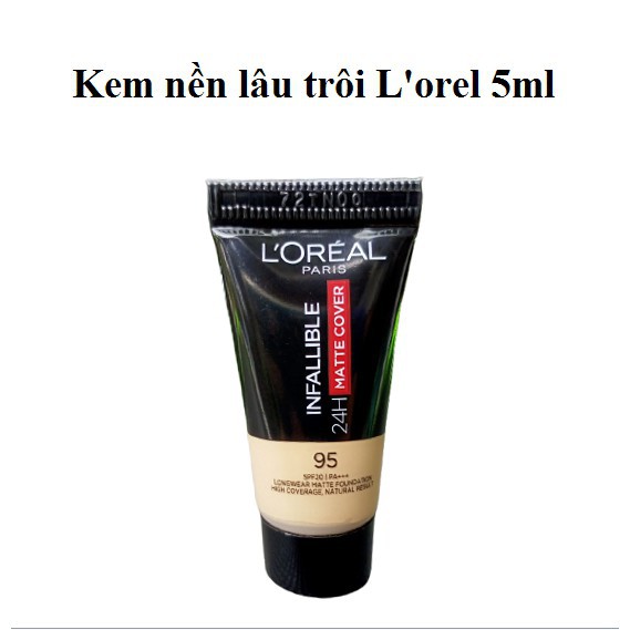 Kem nền 24h Kiềm dầu lâu trôi L'Oreal Paris Infallible 24h Matte Cover 5ml