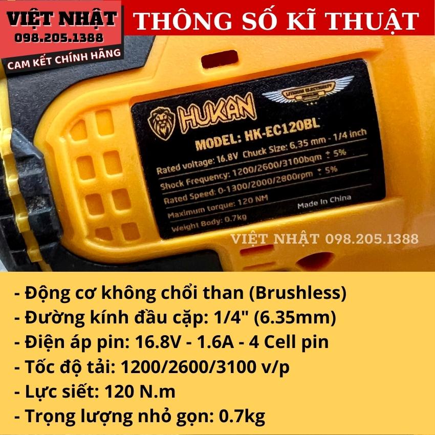 Máy chuyên bắt vít pin HUKAN 16V, không chổi than, hàng chính hãng, giá cả hợp lý, bảo hành 12 tháng.