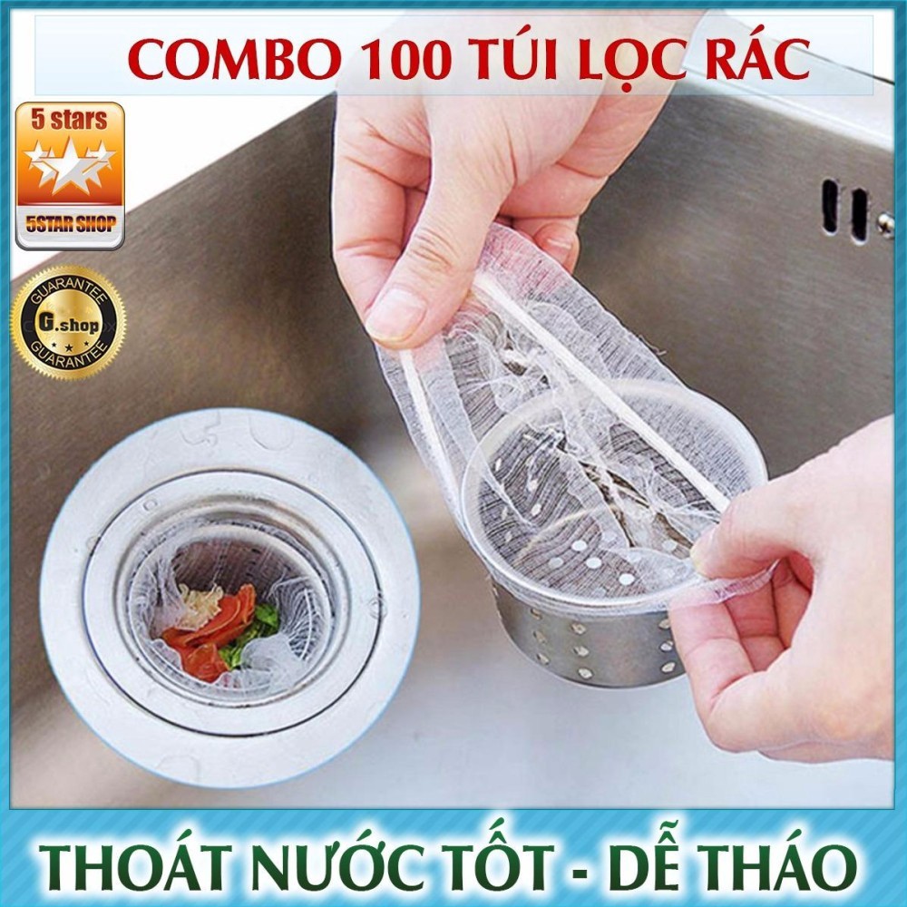 Combo 100-500 Túi Lọc Rác Bồn Rửa Bát Thông Minh Tiện Lợi