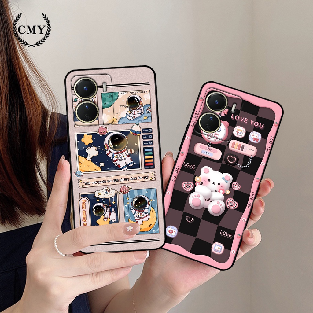 Ốp lưng Vivo Y16 hình gấu, vũ trụ ngân hà chibi. ốp chống sốc bền đẹp