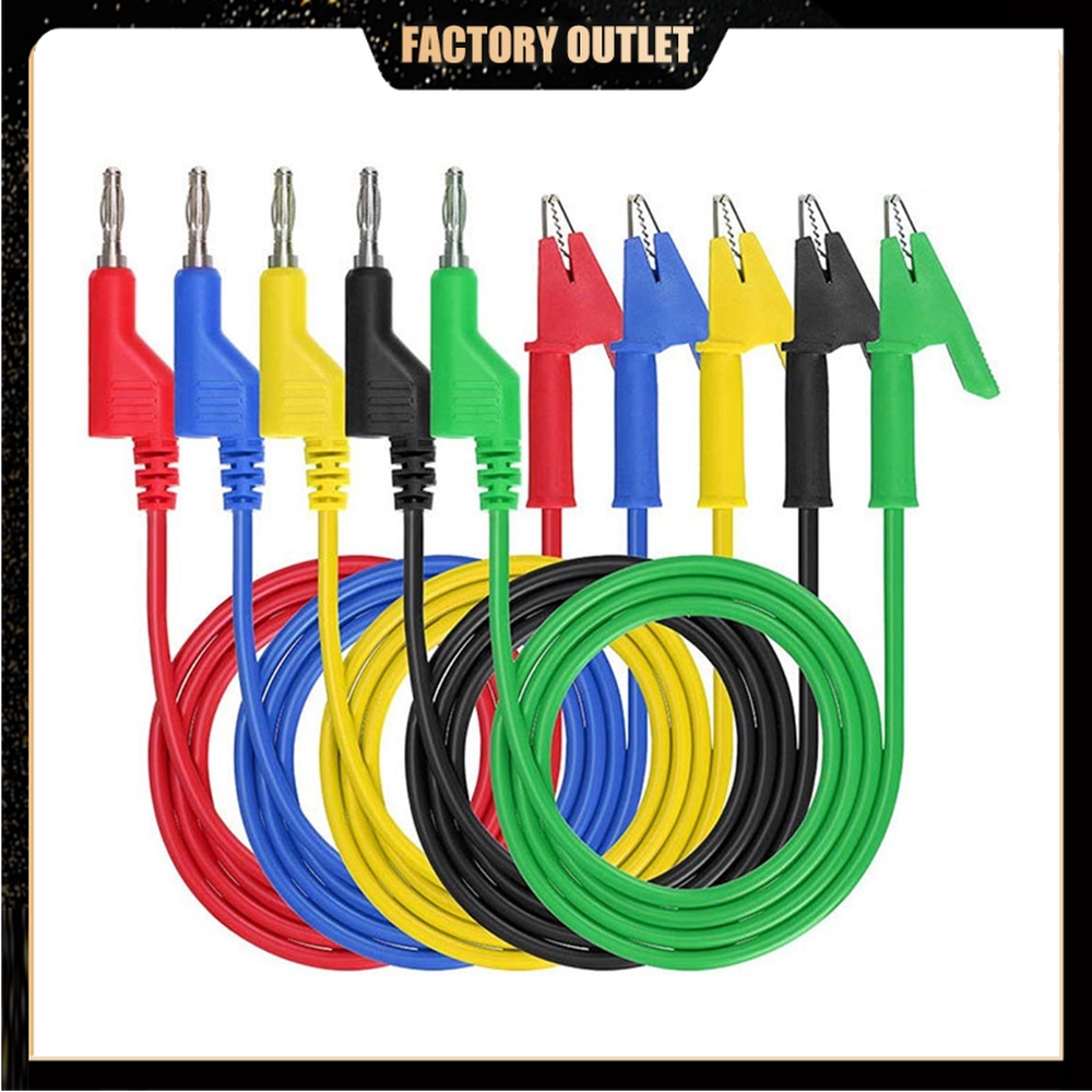 1 Bộ 5 Kẹp Thử Dây Cắm Bắp Chuối Bằng Đồng 4MM
