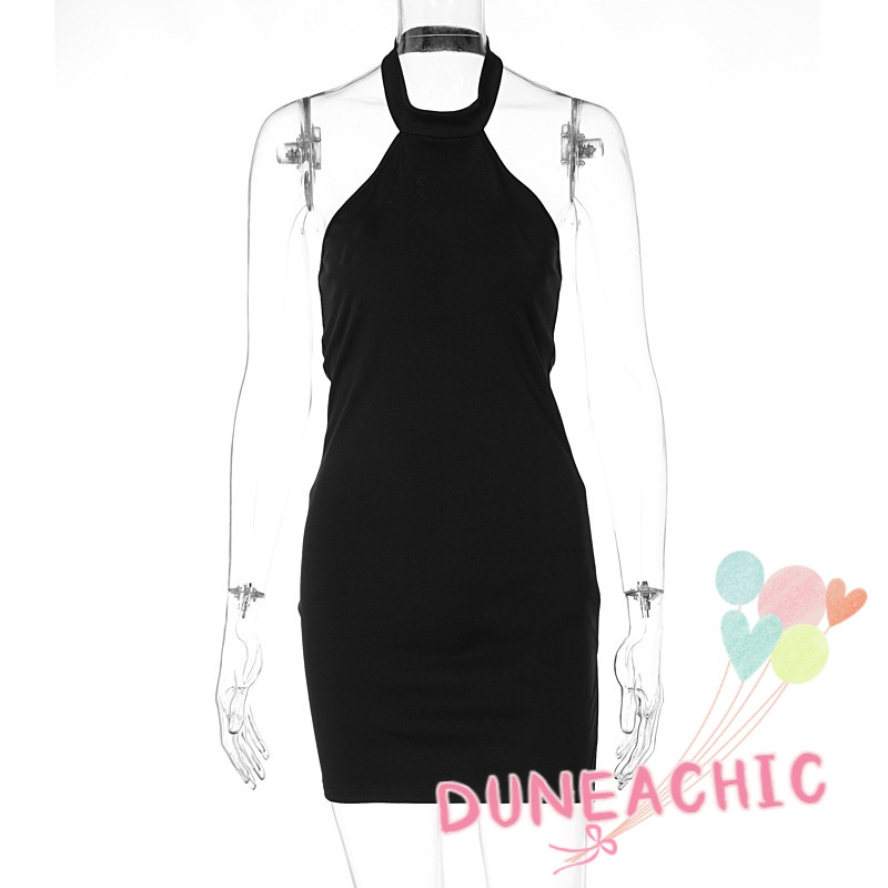 DUNEA Đầm Không Tay Hở Lưng Gợi Cảm Dành Cho Nữ