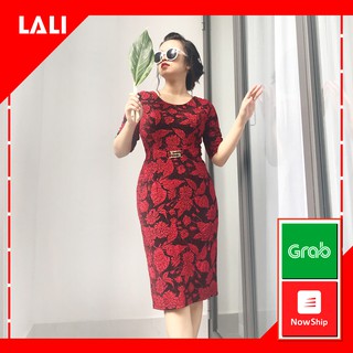 Đầm trung niên ôm body tay lửng, váy trung niên nhũ dự tiệc MS39