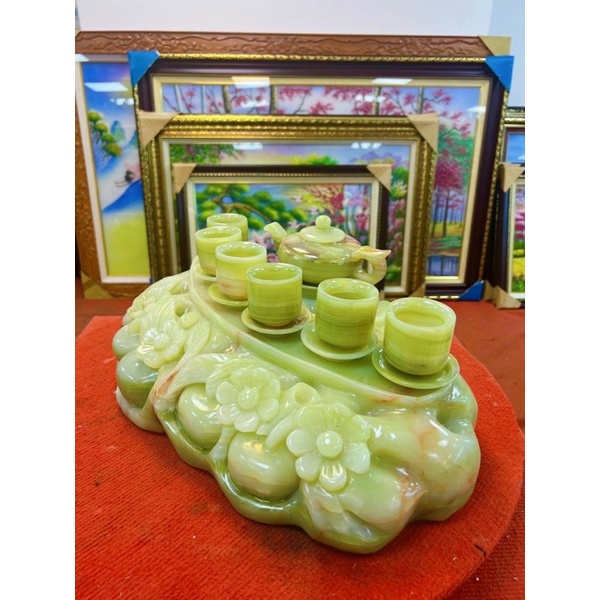 Bộ Ấm Chén Đá Ngọc Hoàng Long Phong Thuỷ Vipp