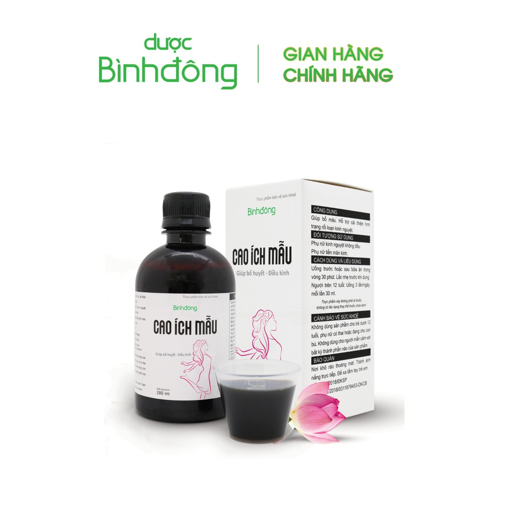 Combo 8 chai Bình Đông Cao Ích Mẫu - Hỗ trợ giảm đau bụng kinh, điều hòa kinh nguyệt - chai 280ml