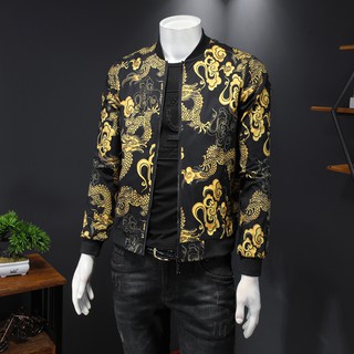 Áo Khoác In Hình Rồng Plus Size Cho Nam