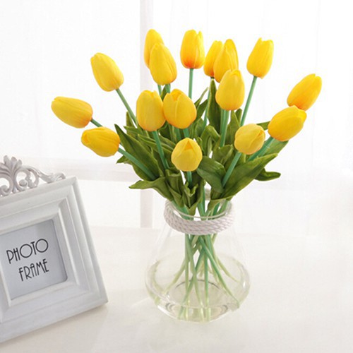 Hoa tulip giả tuyệt đẹp bằng lụa để trang trí tiệc cưới, nội thất