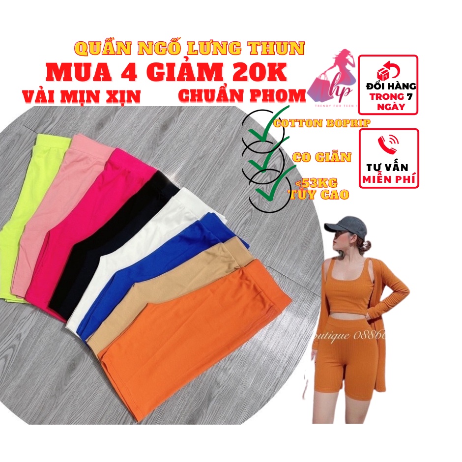 Quần ngố leggin nữ lưng thun côtton borip xịn chuẩn phom ôm body thời trang-VD20