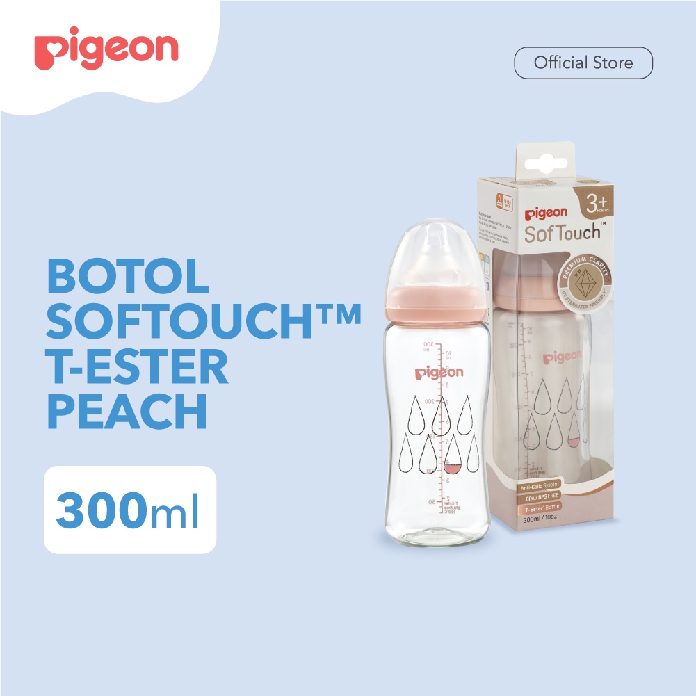 Bình Sữa Pigeon 300ml Có Núm Ti Chữ T Màu Cam