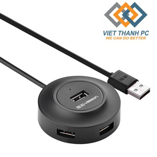 Bộ chia HUB USB 2.0 sang 4 USB 2.0 hỗ trợ nguồn 5V Ugreen 20277/20270 1M màu Đen - Hàng Chính Hãng