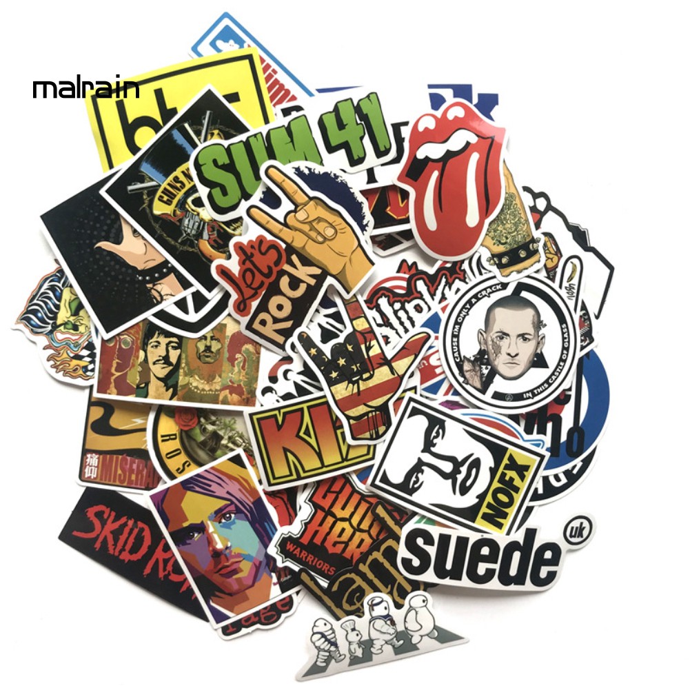 Set 50 hình dán dán trang trí phong cách Rock The Beats