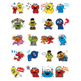 Bộ 40 sticker Sesame street, Elmo chibi đáng yêu- LLD070