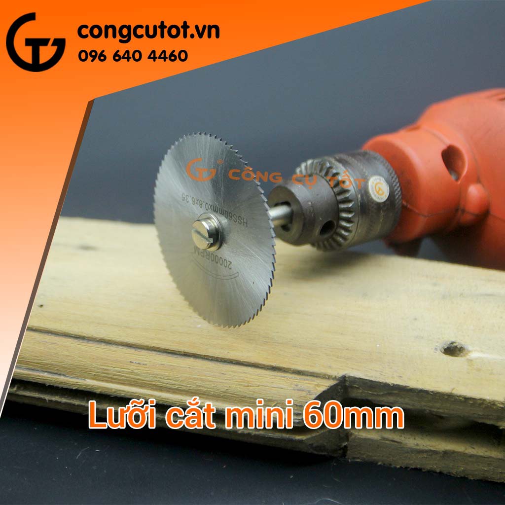 Lưỡi cưa mini  Φ60 mm và thanh nối 6mm