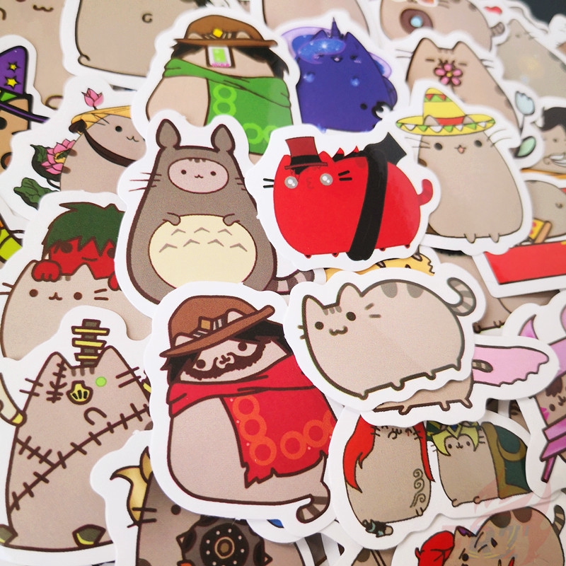 100Pcs/Set ❉ I Am Pusheen The Cat Series A Giấy và decal dán tường ❉Pusheen DIY Mixed Laptop Decals Doodle Stickers