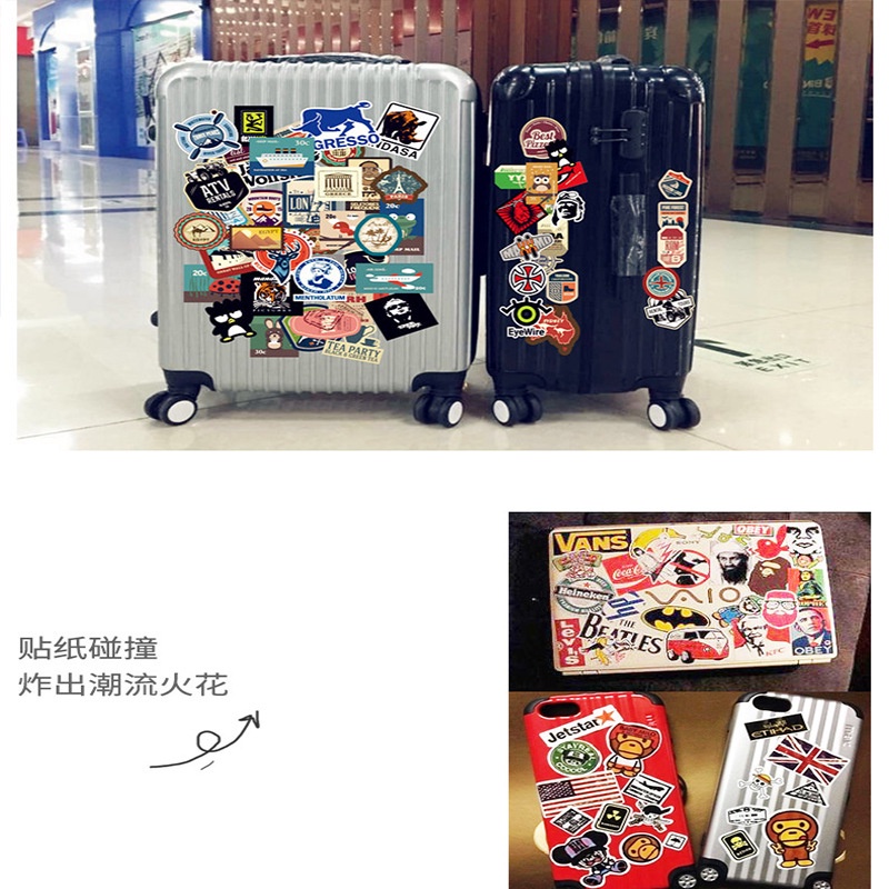 Set 100/50 miếng dán trang trí chống thấm nước hình các siêu anh hùng Marvel độc đáo