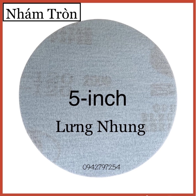 Giấy nhám tròn trắng 5inch đủ cỡ thông dụng