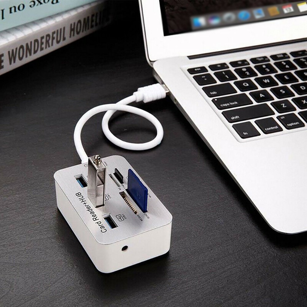 Bộ Chia 3 Cổng Usb 3.0 Tốc Độ Cao Với Đầu Đọc Thẻ Nhớ Ms Sd M2 Tf Tốc Độ Cao