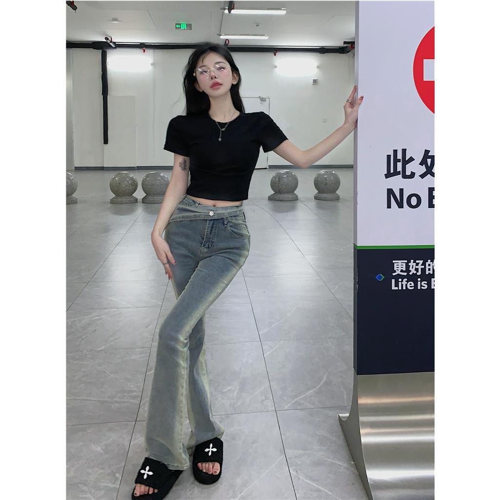 QADCOL Áo Thun Tay Ngắn Cổ Tròn Màu Trơn Đơn Giản Thời Trang Mùa Hè Cho Nữ