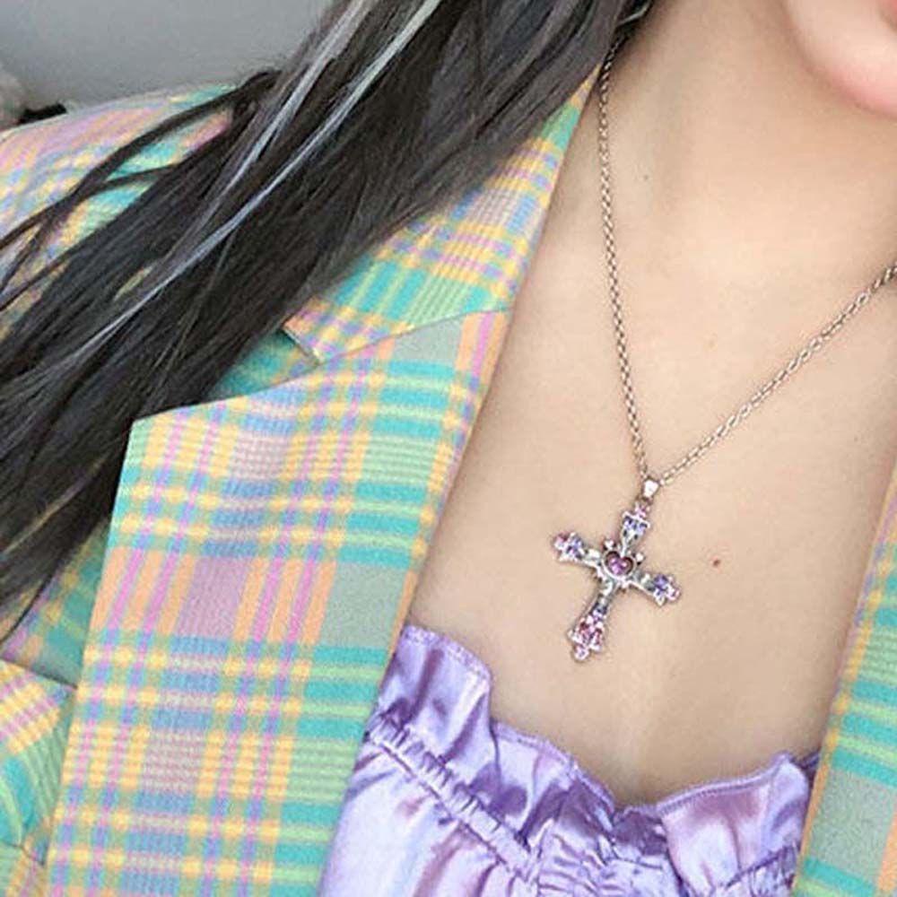 Dây Chuyền Bằng Thép Không Gỉ Mặt Trái Tim Đính Đá Màu Sắc Thời Trang Phong Cách Hàn Quốc Dành Cho Nữ|Dây Chuyền Xương Đòn / Nhiều Màu