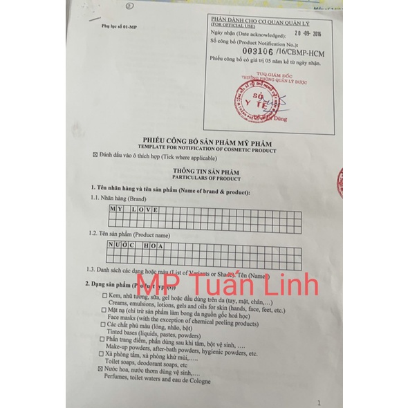 NƯỚC HOA MY LOVE TÌNH NHÂN 15ML, 35ML, 45ML ĐỦ MÀU CTY QUANG ĐỨC.