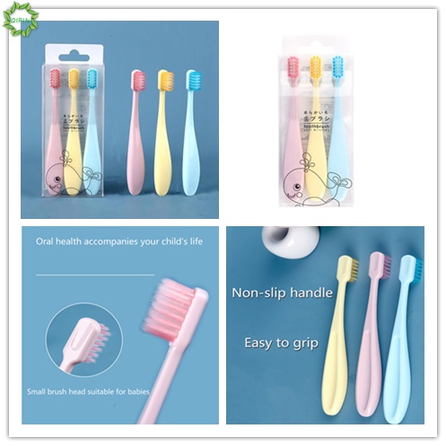 [Hàng mới về] Set 3 bàn chải đánh răng làm từ lông siêu mềm cho bé từ 2-6 tuổi chất lượng cao